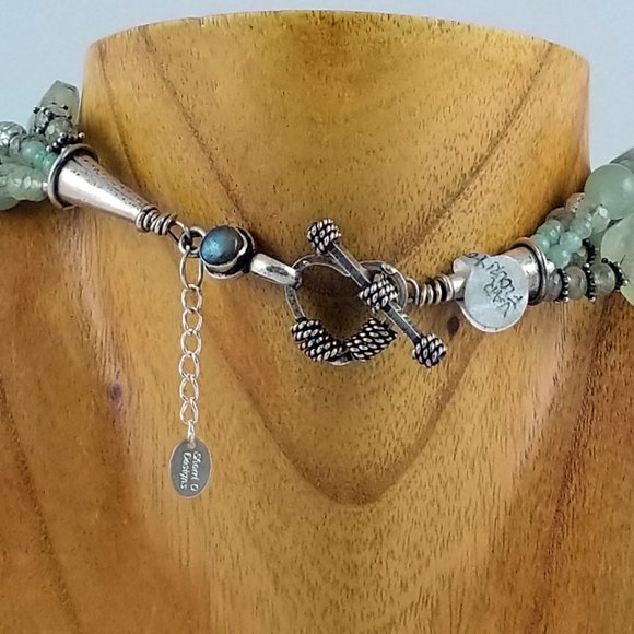 Green Rutilated Quartz Multi-Strand Necklace - Picture 3 of 4
